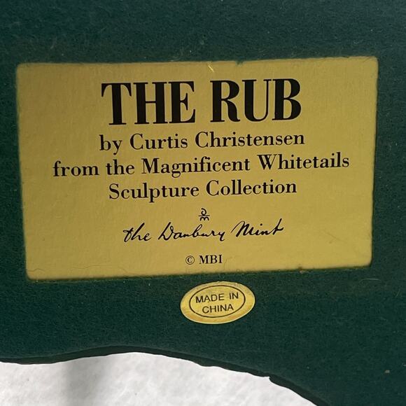 Danbury Mint "The Rub" Magnificent Whitetail Deer Collection Sculpture - Picture 5 of 6